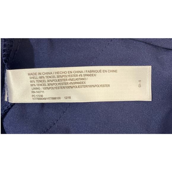 Eloquii Essentials Size 14 Navy Bleu Pleated Front Wide Leg Capri Tencel Blend - Picture 5 of 6